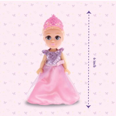 Li'l Diva Princess-Fiona 6" Preschool Role-Play Doll with Dress & Accessories – Gift Toy for Girls