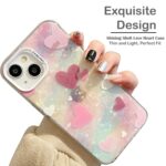 Mobistyle Shining Shell Bling Heart Case for iPhone 15 (Pink)