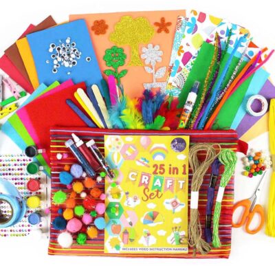 Asian Hobby Crafts 25 in 1 Art and Craft Kit for Kids – 200+ DIY Activities, Multicolor Craft Materials for Creative Fun, Art Supplies for All Ages 8+, Ultimate Art & Craft Kit for School Projects
