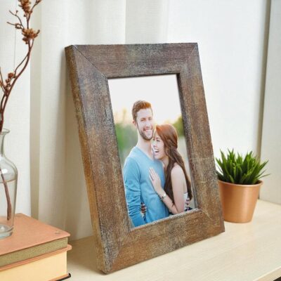 Art Street Wooden Tabletop Photo Frame – Decorative Copper Finish (5.7 x 7.7 Inch)