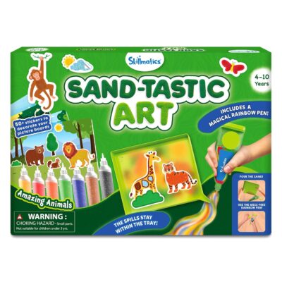 Skillmatics Sand Art Activity - Mess-Controlled DIY Animal Craft Kit with 50+ Colorful Stickers, Creative Arts & Crafts for Kids, Fun Hands-On Activity, Gifts for Ages 4, 5, 6, 7, 8, 9, 10