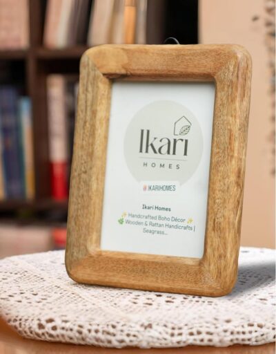 Ikari Homes Handcrafted Wooden Photo Frame – 5x7 Inch, Boho Antique Finish