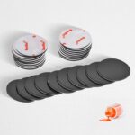 VilAmbu 2 Inch 3 mm Thick 10 PCS Self Adhesive Round Magnetic Circles Flexible Rubber Home Improvement DIY Art Craft Magnets, Fridge Photos, Whiteboard Notice Boards, Office Decorative Display (50 mm)