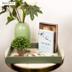Birch & Co. Wooden Serving Tray Set with 4 Coasters | 10 x 15 in Premium MDF Tray | Tea & Coffee Serving Tray for Home Decor & Gifting | Rectangular Design – Brown