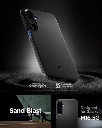 Spigen Essential Sand Blast Matte Black Case for Samsung Galaxy M16/F16 5G