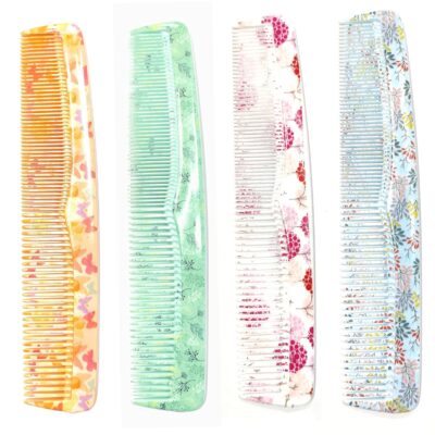 Maple Hair Comb for Women, Men Printed Dressing Detangling Combo Set (Multicolor), Pack of 4