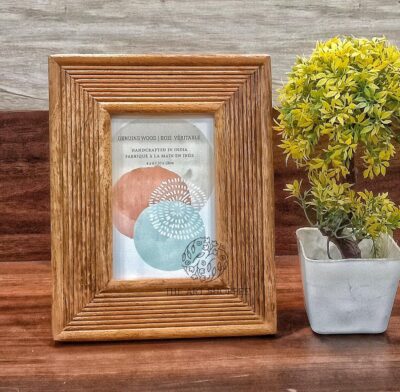 THE ART SHOPPEE Handcrafted Mango Wood Photo Frame 7x5 Inch – Wall & Tabletop Display (Dark Antique Brown)