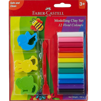 Faber-Castell 12 Modelling Clay 150 mg blister with toys