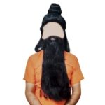 Chaz N Pick Rishi Muni Vishwamitra Wig and Beard Set for Stage Shows, sadhu Dadi - Free Size, Teens and Kids 14+ (Black)