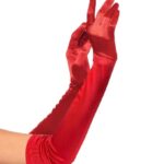 Long Velvet Elbow-Length Gloves for Women - Opera Style Satin Gloves, Black Bridal Wedding Dress Gloves, Flapper Party Evening