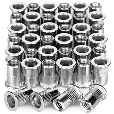 M12 Rivet Nut – Zinc Plated Flat Head Metric Threaded Insert Nut (Pack of 100)