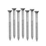 RAB CSK Half Threaded Wooden Screws (50mm x 10mm, 100 Pcs) – Silver MS Screws for Wood & Furniture Fixing
