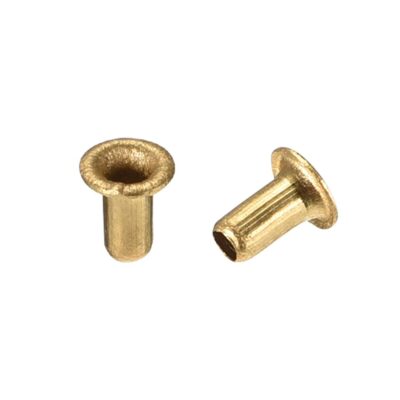 uxcell 200 Pcs 2.5x5mm Copper Hollow Rivets – Brass-Plated Grommets for PCB & DIY Projects