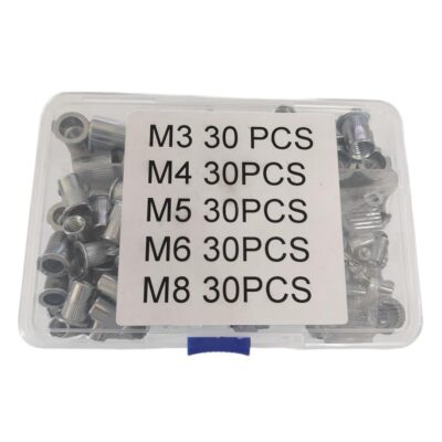 ATORSE 150Pcs Stainless Steel Rivet Nut Assortment Set – M3 to M8 Threaded Insert Nuts with Storage Box