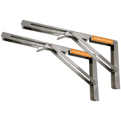 Volo 200mm (8") Foldable Stainless Steel Multipurpose Wall Bracket – Pack of 1