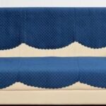 Solid Plain Color Premium Velvet Holland Quilted Sofa Cover or Couch Cover or Sofa Cover for 3 Seater Sofa | 3 Seater Sofa Slip Covers (Pack of -6 Pcs) (Navy Blue)