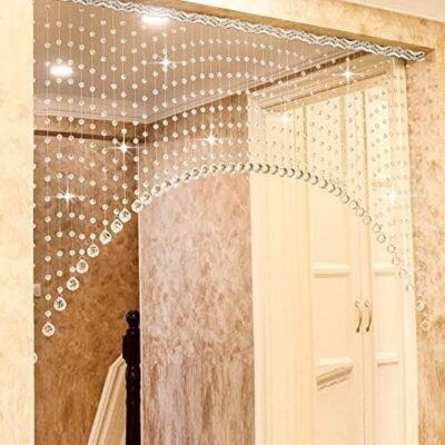 K9L 10 String, 100% Glass Drops, Acrylic Bead, String Hanging Crystal Sheer Curtain (10 String Suitable to 2.5 to 3 Feet Width)