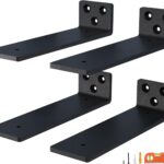 8-Pack 8 Inch Heavy Duty Floating Shelf Brackets – Hidden Wall Mount Supports, Black Powder-Coated Steel