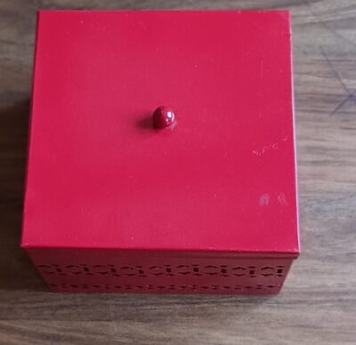 Gift Box/Metal Reusable Gift Hamper Box for Diwali/Empty Diwali Gift Packing Box 17 x 17 x 12 cm free with net wrape and ribbon.