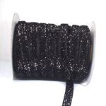 Glitter Velvet Ribbon for Embroidery Work Single Face Sparkle Ribbon Gift Wrapping & Saree, Kurti, Dupatta |Width 10 MM x 10 Meter| (Black)