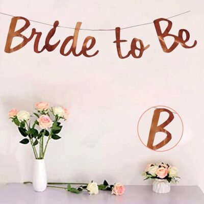 AMFIN® Bride to Be Bunting for Wedding, Engagement Party, Bachelorette Party Decoration Supplies - Rose Gold