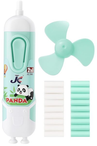 iSAA Store Cute Cartoon Electric Pencil Eraser with Fan & 12 Refills – Panda Design
