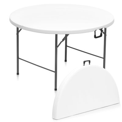 Livzing 4 Ft Plastic Folding Table with Metal Frame | 200 kg Load Capacity | Foldable and Portable Dining Table | Travel Camping Table | Patio, Garden, Indoor and Outdoor Sturdy Picnic Table (HDPE)