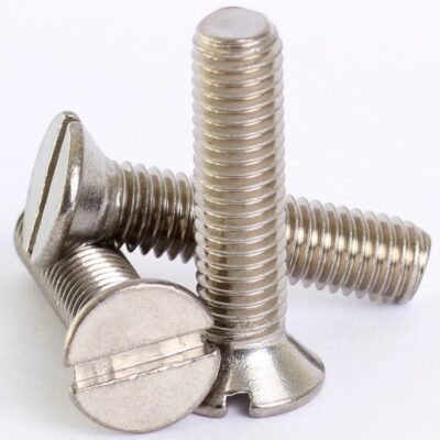 SS 304-A2 CSK Slotted Screws (M2 x 8mm, 100 Pcs) – DIN 963 Stainless Steel Countersunk Screws