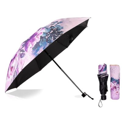 SAJANI Flower Printed Windproof Umbrella – Waterproof & UV Protective (Pack of 1)