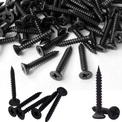 PackPro 300 Pcs Drywall Star Screw Set with PH2 Bit – Black Phosphate Steel, 3 Sizes