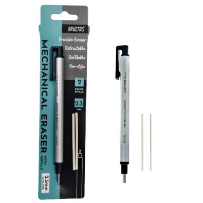 Brustro Mechanical Precision Retractable Zero Eraser – 2.3mm Ultra-Fine Tip