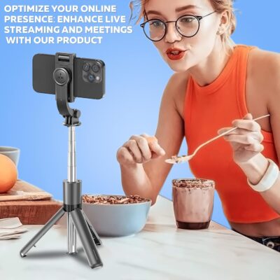 WeCool S1 Selfie Stick Tripod, 3-in-1 Multifunctional Design with Detachable Wireless Remote, Portable & Lightweight Phone Tripod for Vlogging, Photography, iPhone & Android Smartphones