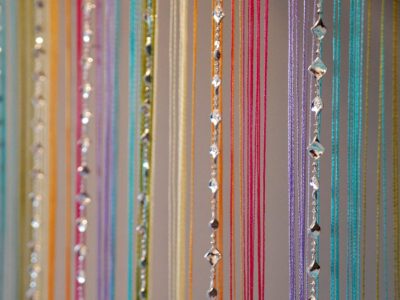 PINDIA Decorative String Thread Room Door Curtain-Multicolor: 7ft x 3.6ft (Kite+ Multicolor, 7 FT)