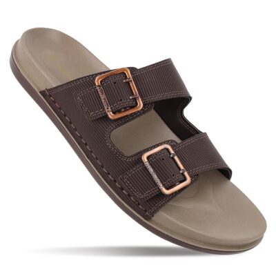 WALKAROO PLUS Bounceez Men's Fashion Sandals with Cushion Insoles, Arc Support, Toe Separator and Dual Buckle Strap for Casual Footwear - WE1337