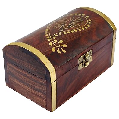 ITOS365 Handmade Wooden Jewellery Box for Women Jewel Organizer Gift Items - 6 inches