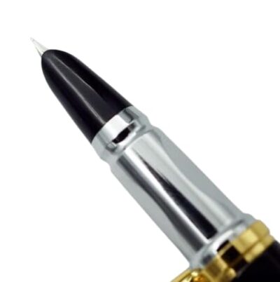 Hero Pen 9320 Black 0.38mm Extra Fine Nib | Fountain Pen With Ink Conveter | Gold Trims | Gift Fountain Pen for Office And Students