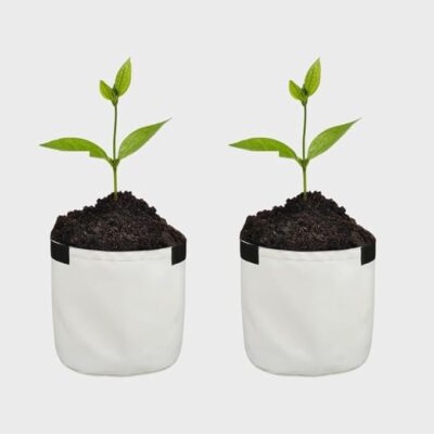 Grow Bag (Garden Plant Bag) | 12” × 12” (22 Litre) | Pack of 2 | 750 GSM, White | Best for Home, Terrace, Balcony, Hotel, and School Gardening High Strength, UV-Stabilized and High Durability