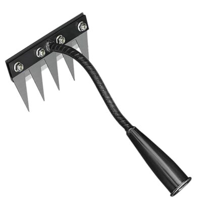 PANCA 5 Teeth Garden Rake Heavy Duty Carbon Steel Rake Handle for Soil Loosening, Weeding, Lawn & Yard Cleaning – Multipurpose Outdoor Gardening Tool for Home Farm & Agricultural Use