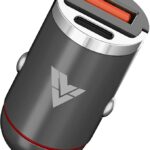 DR VAKU® 65W Car Charger Fast Charging Dual Port Type C PD PPS 65W + 18W QC 3.0 USB Car Mobile Laptop Adapter for iPhone 17/16/15/14/13 etc., Samsung All Series, Tablets, & Android Smartphones- Grey
