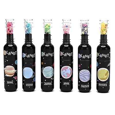 YBN Space Theme Bottle Shape Highlighters | Set Of 6 | Planet Theme | Chisel Tip Fine Grip Marker Pen | Ideal Gifts For Stationery Hoarders & Kids | Party Return Gifts For Girls, Assorted