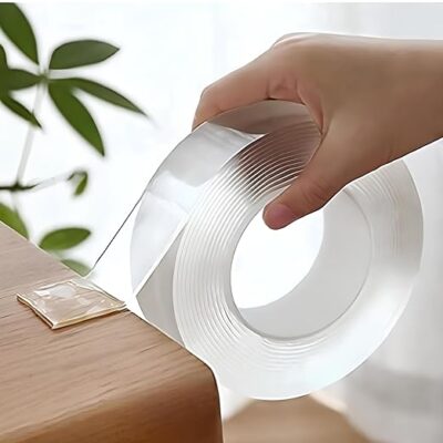 skysia Double Sided Tape Heavy Duty Waterproof – 3 Mtr Multipurpose Transparent Nano Tape, Wall Safe No Damage Strong Adhesive Reusable Mounting Tape for Home Decor, Posters, Car & More (Pack -1)