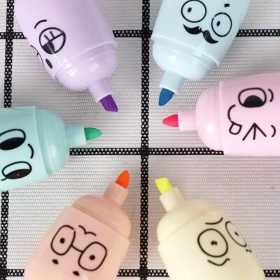 Quirky Carrot Shape Highlighters | Set Of 6 | Fine Grip Chisel Tip Marker Pen | Ideal Gifts For Stationery Hoarders & Kids | Return Gifts For Girls - Assorted