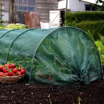 320Lx64Wx45H Cm Garden Net for Plants Barrier Netting for Garden Green Shade for Sun Protection Tunnel for Portable Greenhouse Row Cover for Plant Protection Terrace Gardening