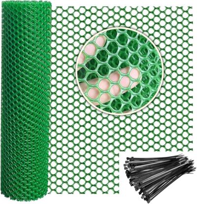 Garden Fence Outdoor - (3.3 X 5 Feet) Green UV Stabilized Plastic Net, PVC Nylon Mesh, 800 GSM Heavy Duty, Virgin HDPE Material, Anti-Bird & Plant Protection, Foldable & Durable