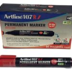 Artline PERMANENT MARKER EK 107 RI RED- PK 10 (Set of 10, Red)