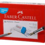 Faber-Castell Ink and Pencil Eraser - Pack of 30 (White and Blue)