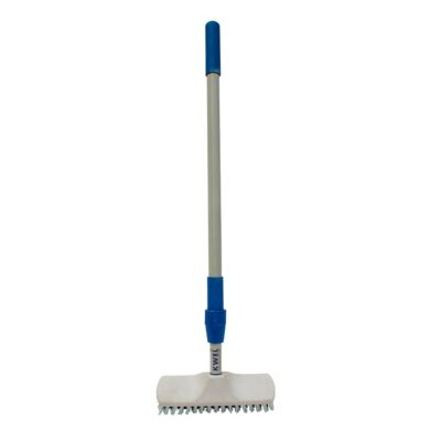 KWEL Plastic Cleaning Heavy Duty Hardy Brush with Telescopic Rod for Sweeping, Cleaning Floors Long Handle Dust Cleaning Brush for Tiles, Carpet (Pack of 1) White