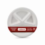 Careswipe Paper Plates - 4 Compartment, Eco-Friendly Disposable Plates, 11 inches 10 Pcs, Heavy-Duty for Parties, Events, Weddings, Picnics, and Everyday Use
