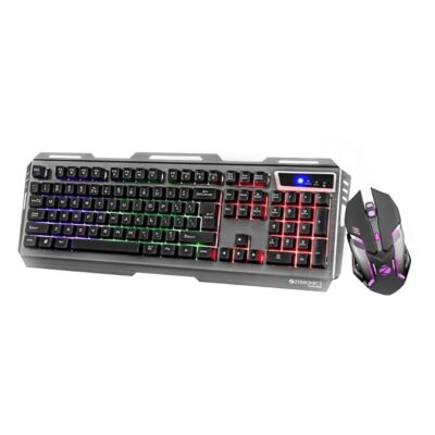 Zebronics Transformer Gaming Keyboard and Mouse Combo, Braided Cable, Durable Al body, Multimedia keys and Gaming Mouse with 6 Buttons, Multi-Color LED Lights, High-Resolution Sensor with 3200 DPI(Black)