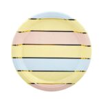 Wanna Party Pastel Happy Birthday Paper Plates,Rainbow Dessert Plates,7inch-10pcs,Colorful Paper Plates for Decorations